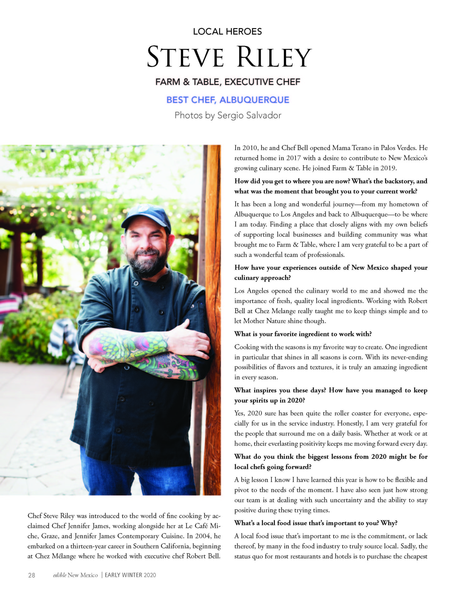 Steve Riley Chef Edible Santa Fe – Steve Riley wins the 2020 Local Hero Award, Best Chef ...